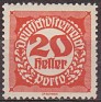 Austria - 1920 - Numbers - 20 - Red - Number - Scott J78 - 0